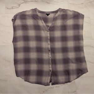 Plaid Button-Up Women’s Top
